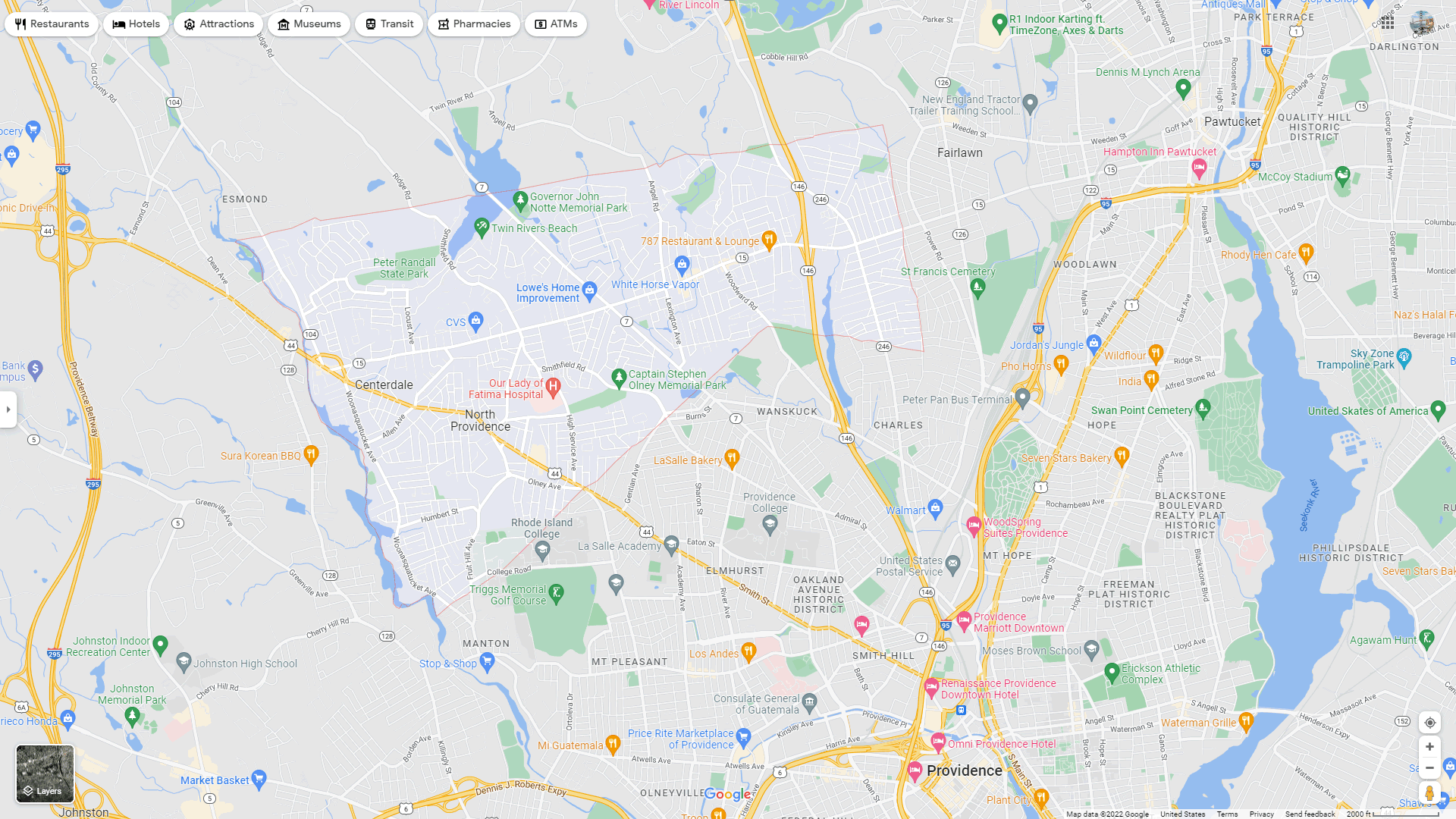 North Providence Town map